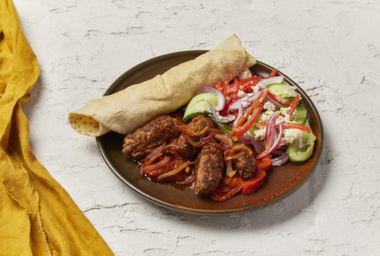 Beef & Lamb Cevapi with Ajvar Relish & Fetta