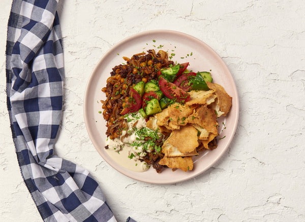 Lamb & Chickpea Fatteh with ATLAS Tahini Yoghurt