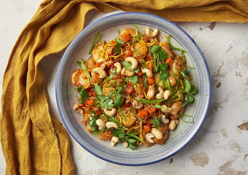 Prawn Mee Goreng with Cashews & Coriander