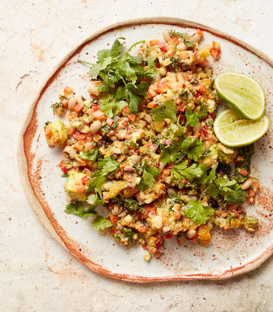 Avocado, Bean and Burnt Kale Salad