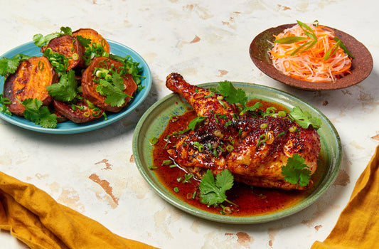 Roast Chicken & Chilli Lime Glaze with Sweet Potato & Quick Pickle