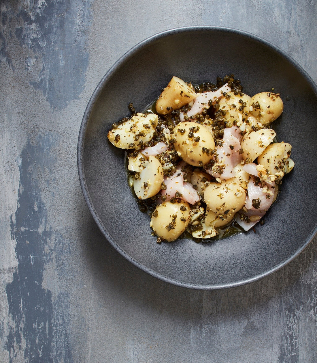 Pickled Bonito, Capers and Potato Salad