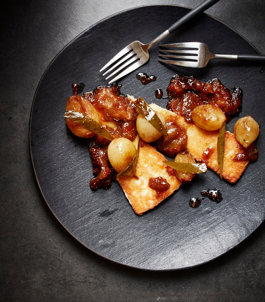 Saganaki with Slow-Cooked Onions