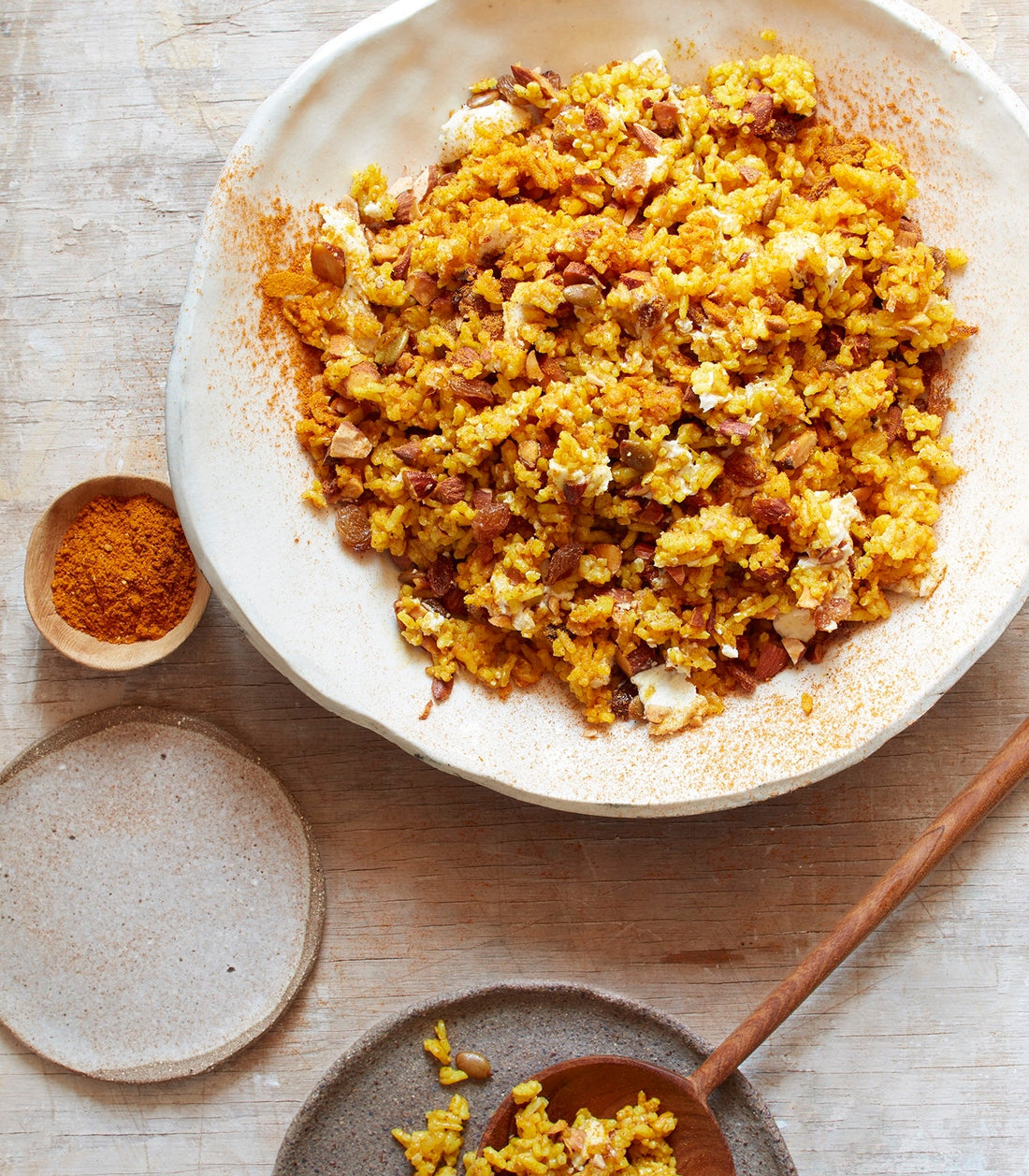 Amba Rice Salad with Almond Feta