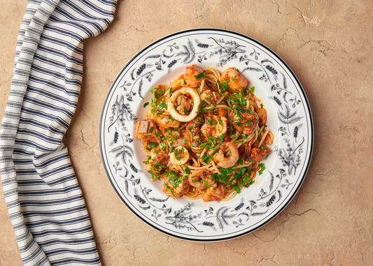 Spaghetti Marinara with Seafood, Tomato, Garlic & Fresh Parsley