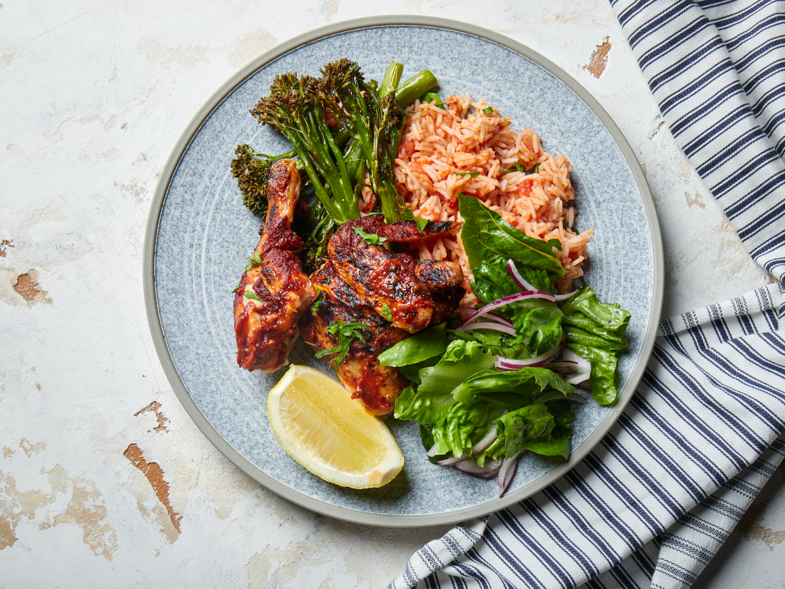 Grilled Piri Piri Chicken with Tomato Rice & Grilled Broccolini