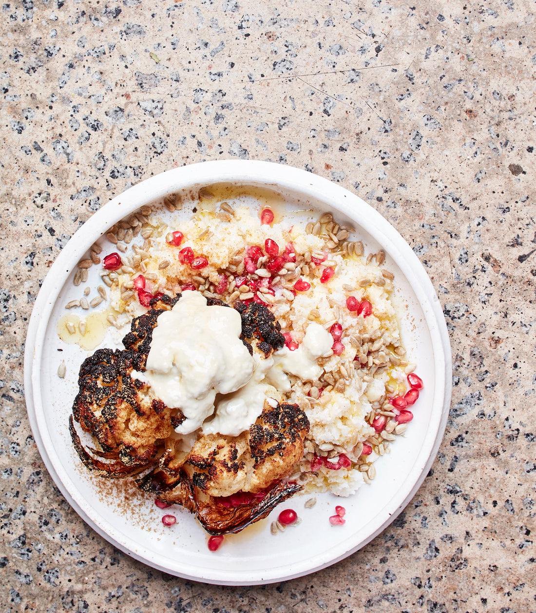 Warm Cauliflower Couscous with Sunflower Kernels