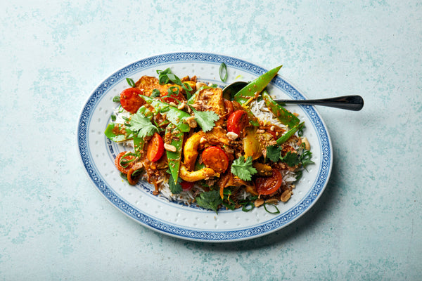 Lemongrass Stir-Fry with Oyster Mushrooms & Snow Peas