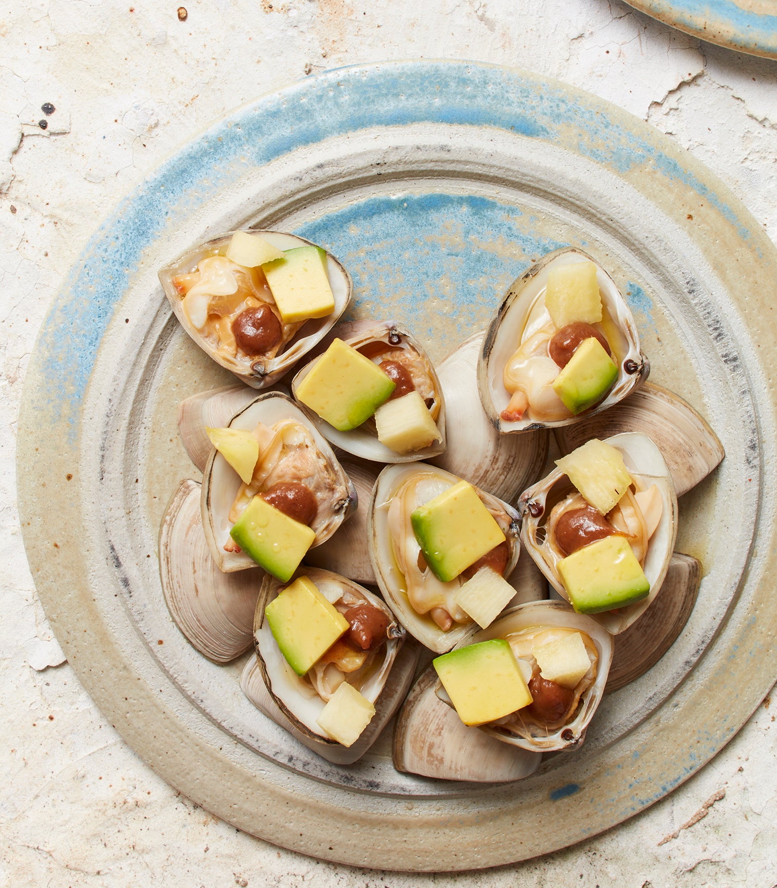 Clams with Avocado, Tamarind and Pineapple