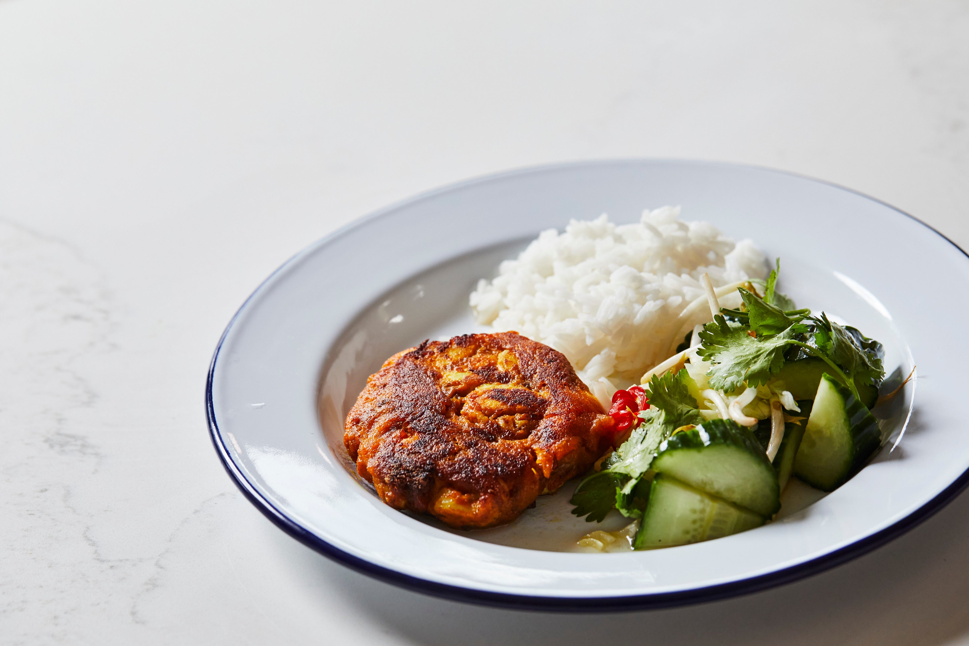 Vietnamese Fish Cakes with Cucumber & Bean Sprout Salad