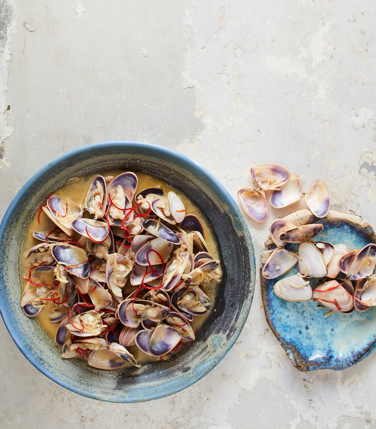 Pipis with Ginger and Spring Onion Sauce