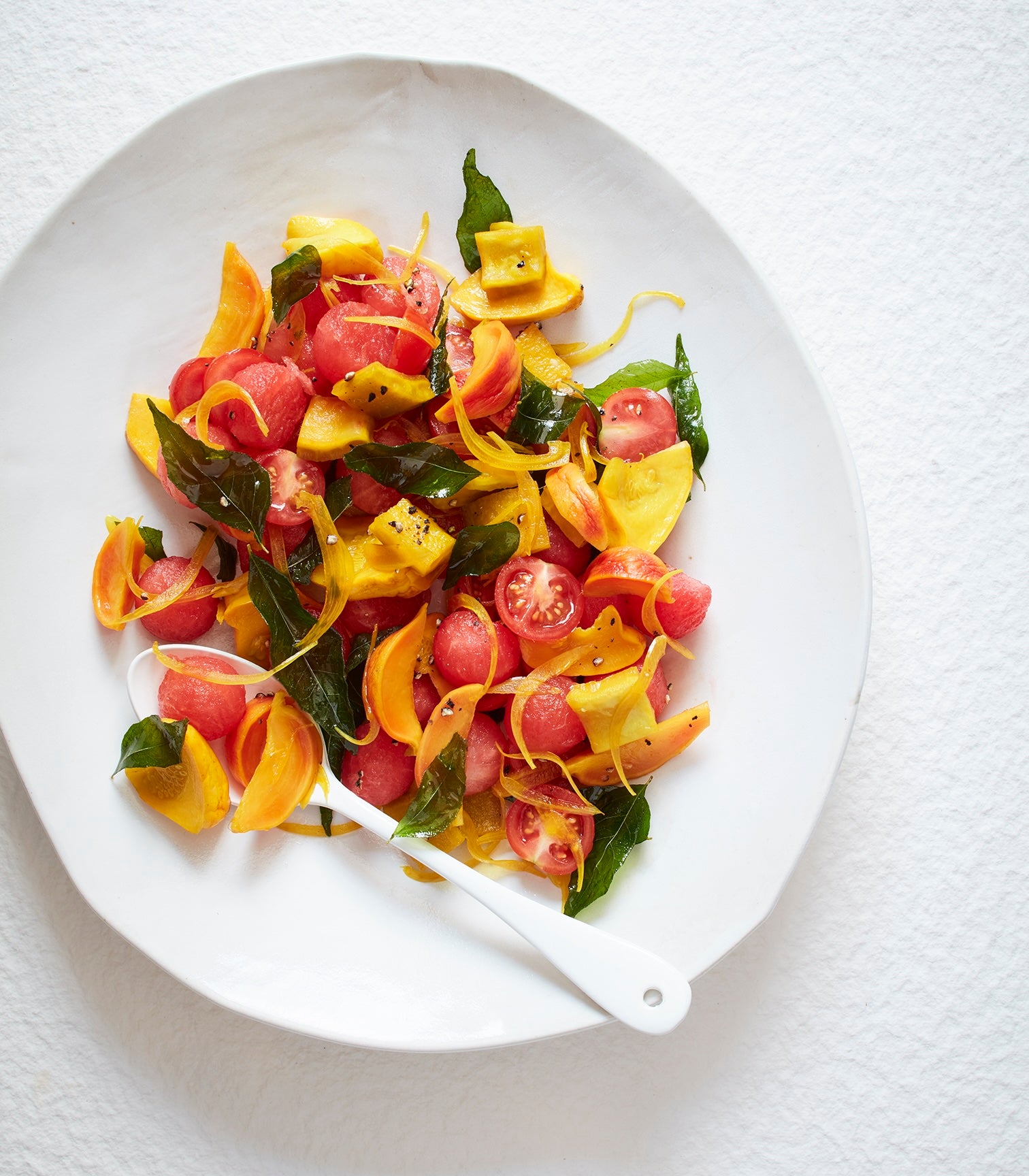Watermelon Salad with Peppered Pickles