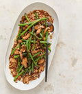 Green Beans with Peanut and Shiitake Mushroom Crumble