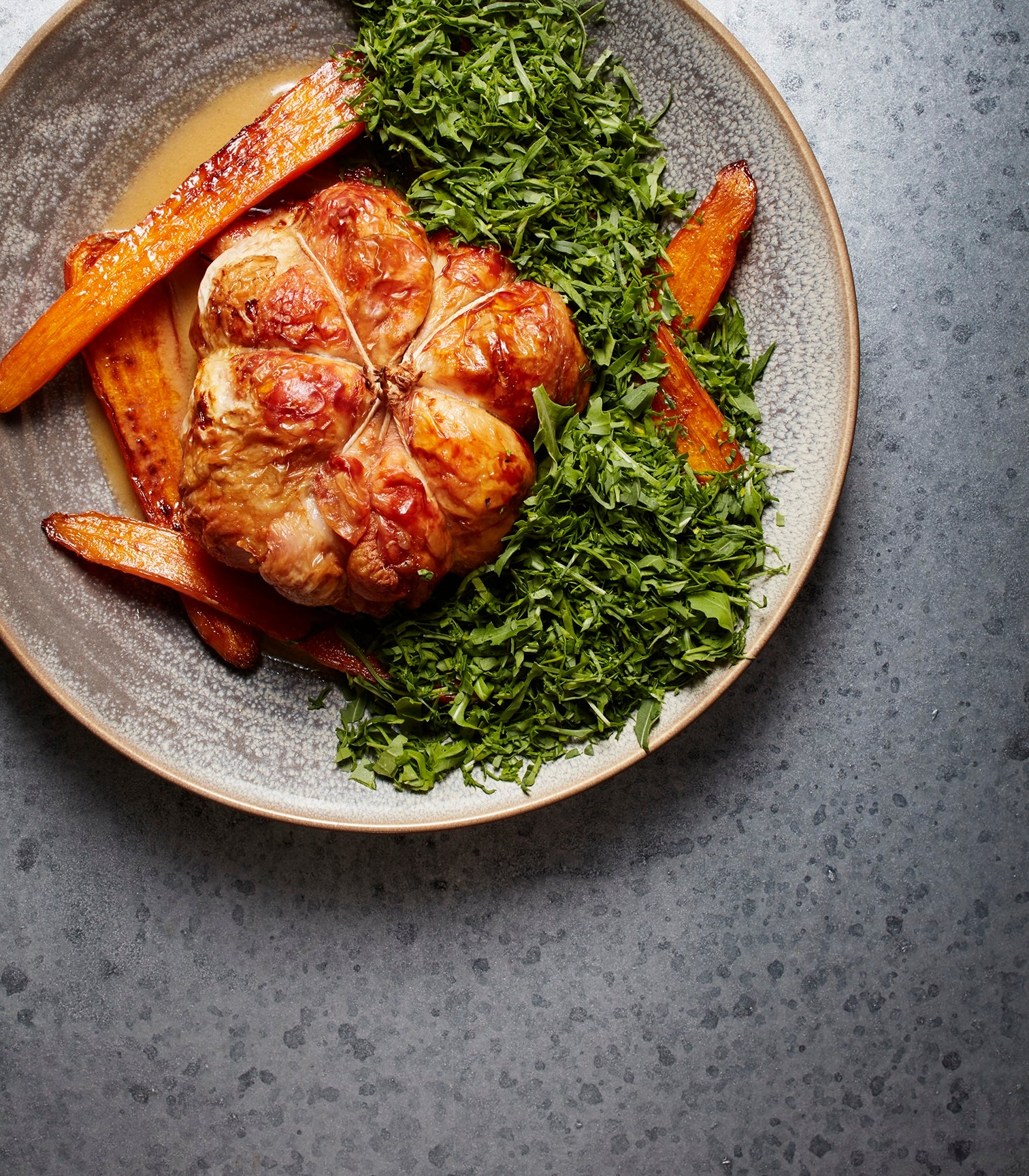 Chicken Vin Jaune with Rocket and Carrots