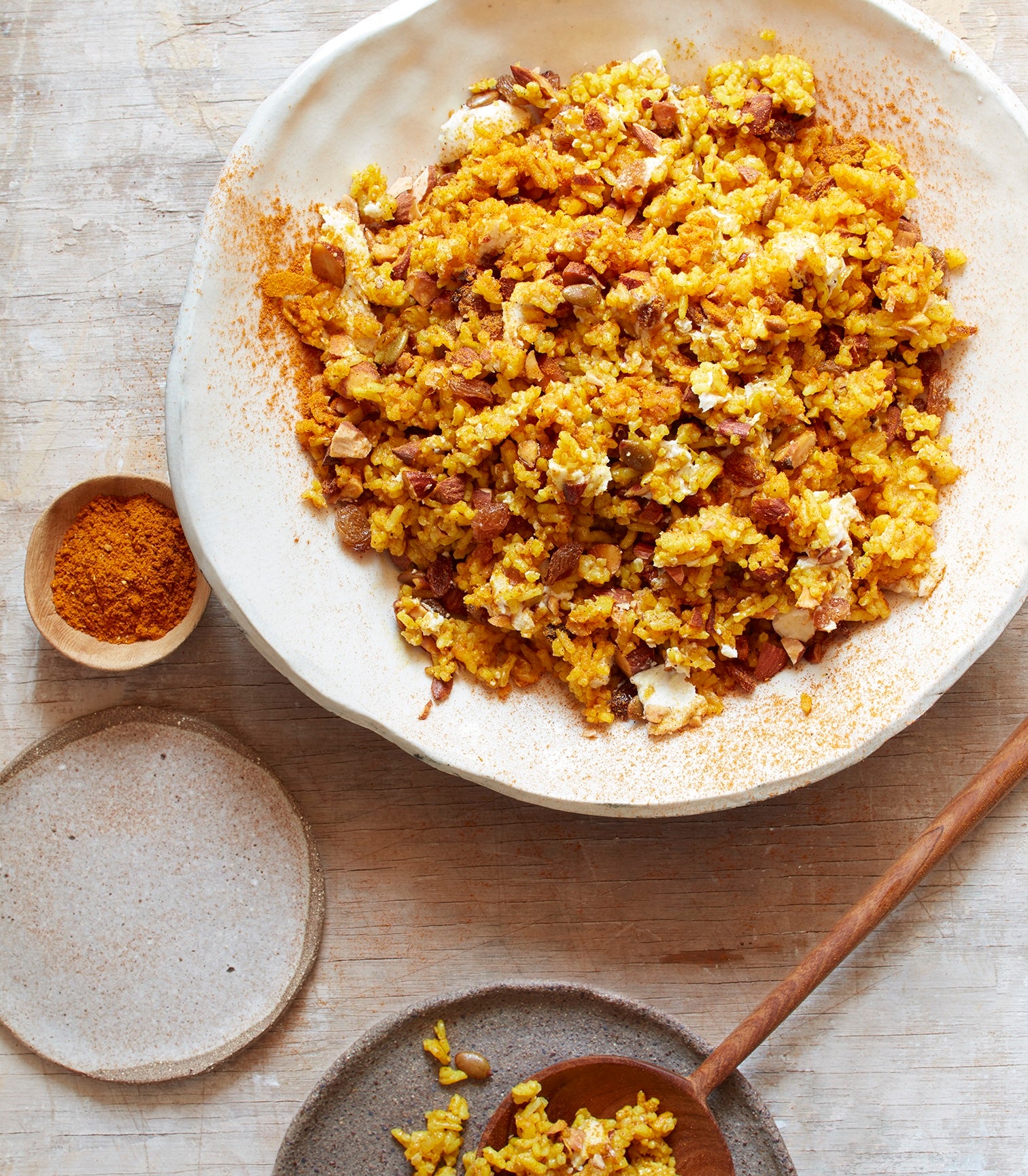 Amba Rice Salad with Almond Feta