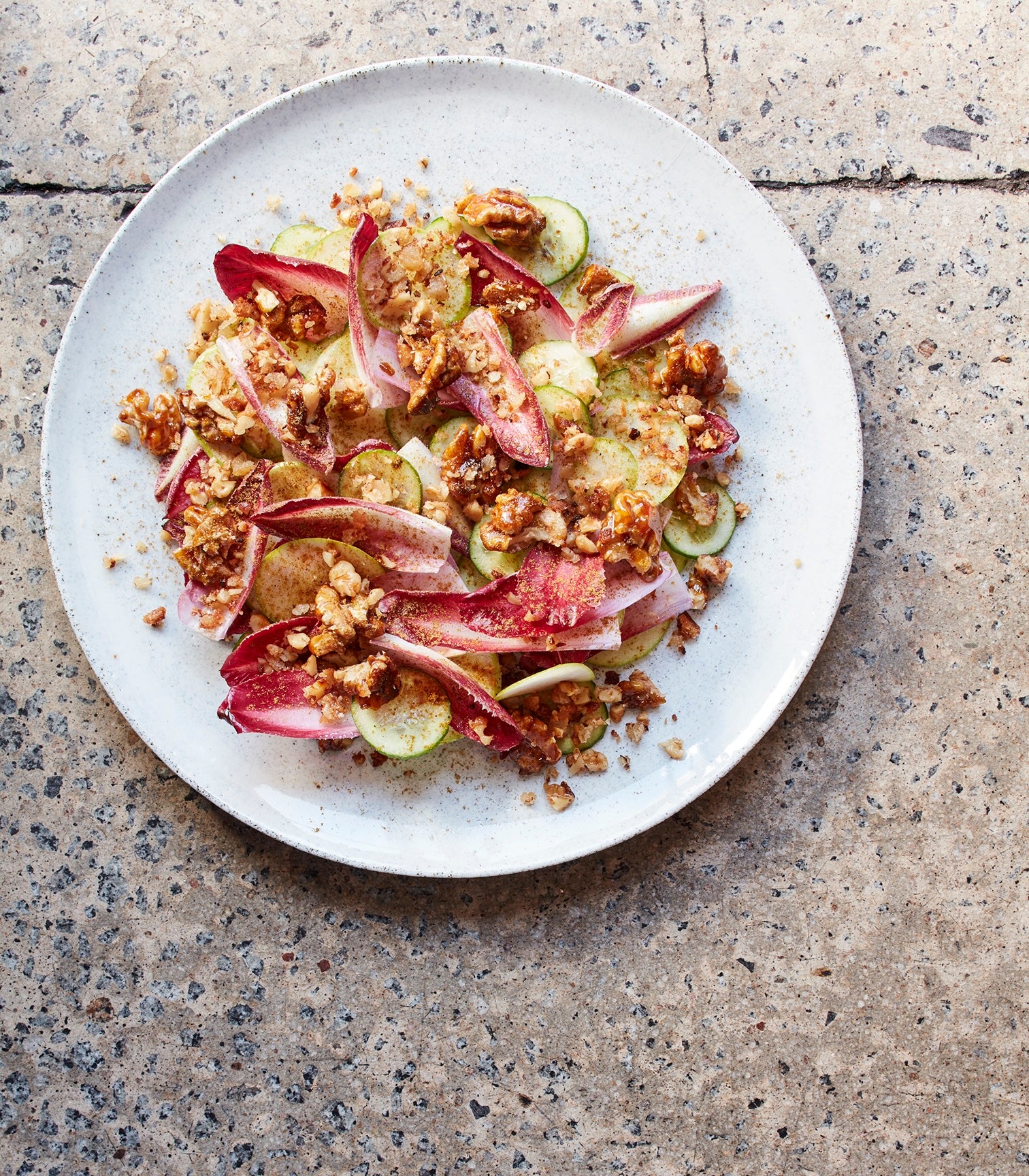 Raw Apple and Caramelised Walnuts with Advieh