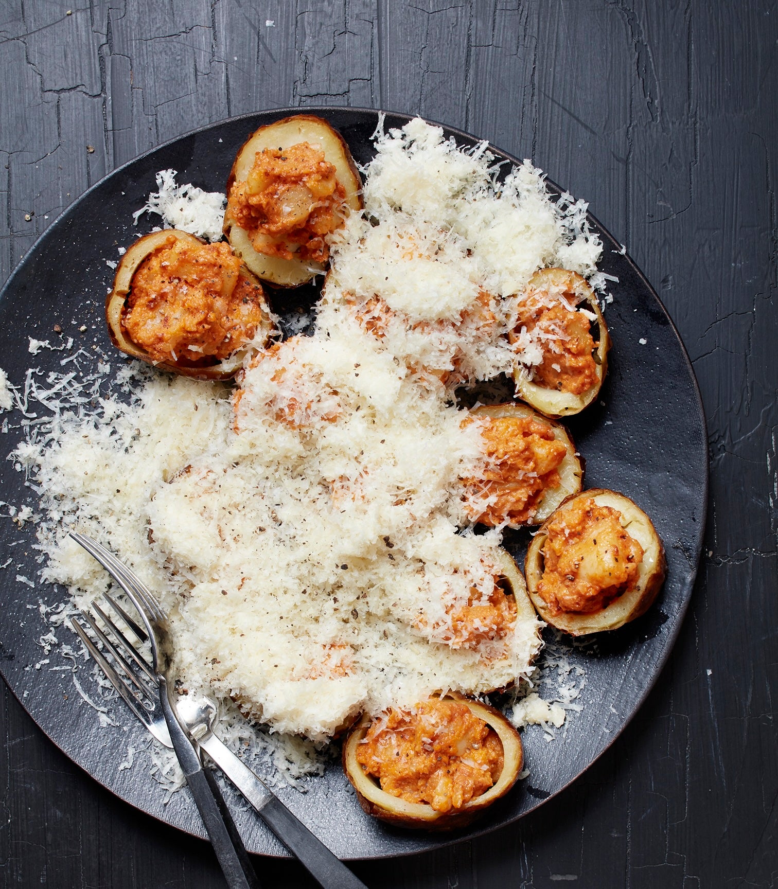 Romesco and Manchego–Stuffed Baked Potatoes
