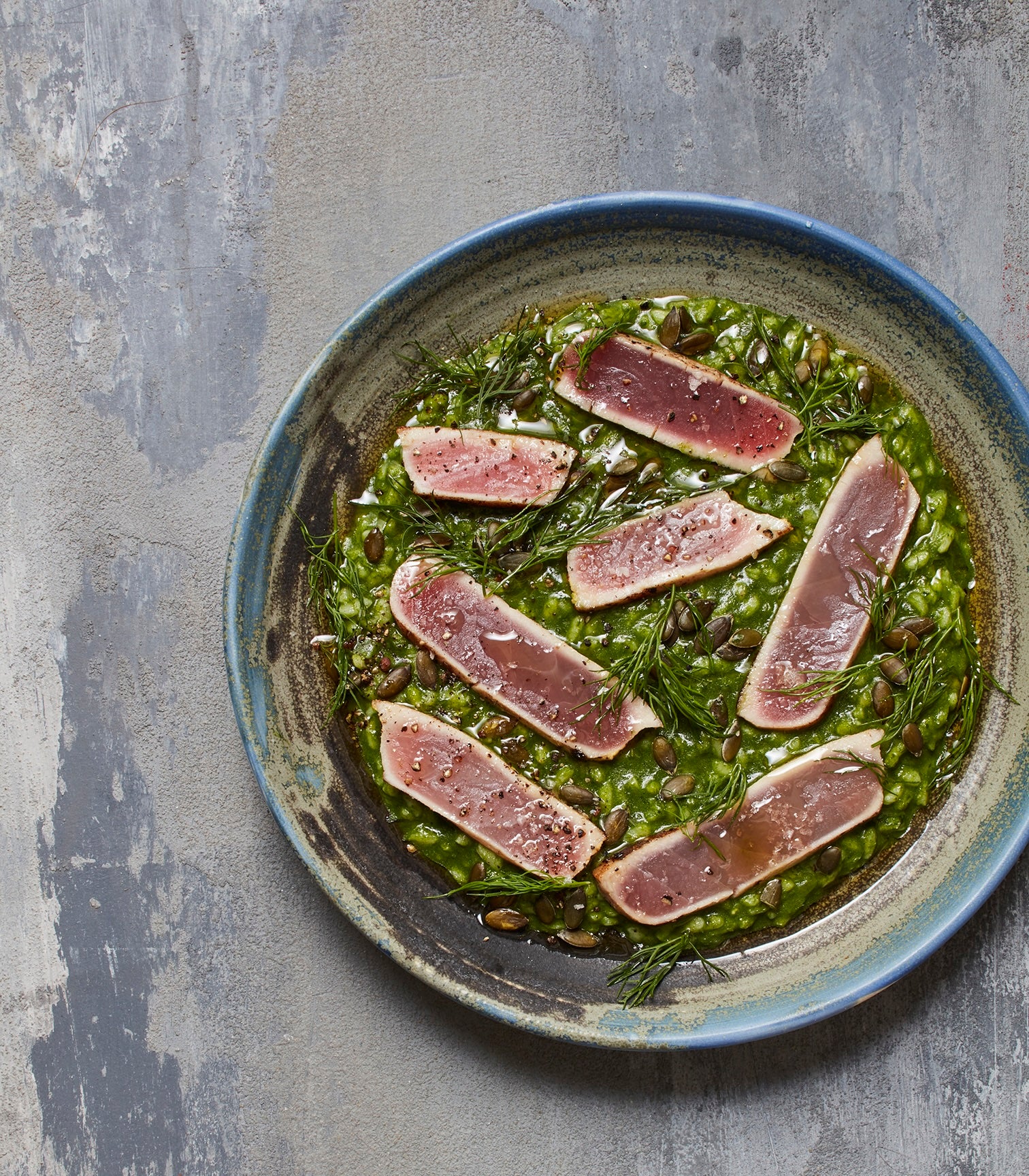 Seared Tuna on Warm Green Rice